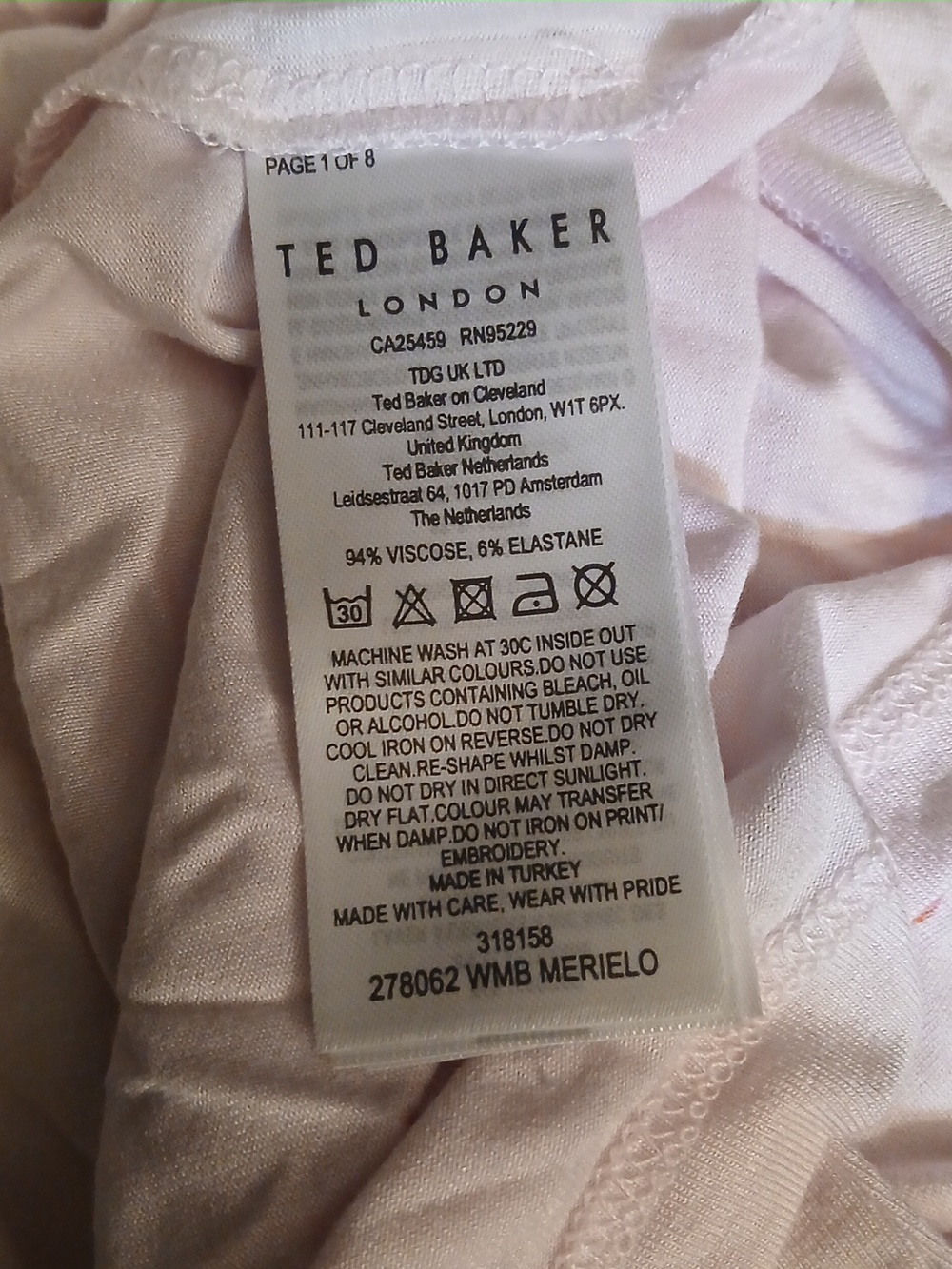 Ted Baker fitted tee Size 1 US Size 2-4 - Picture 3 of 3